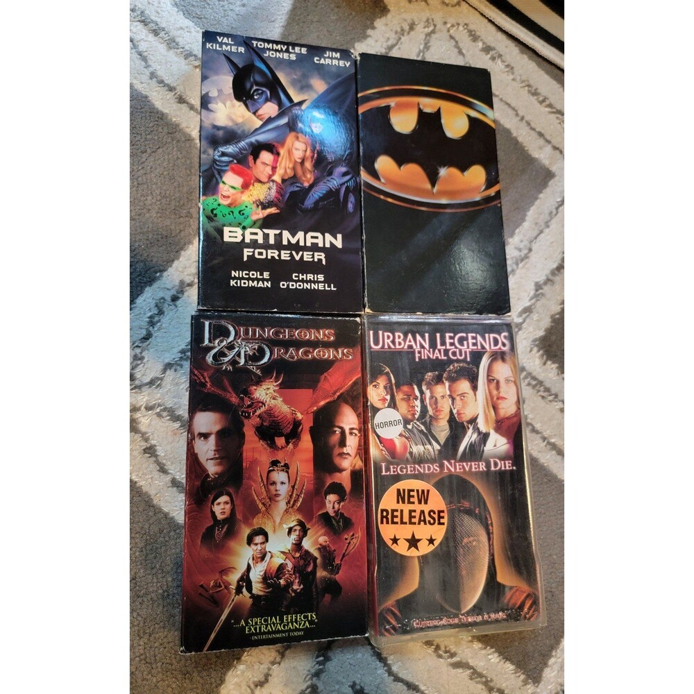 VHS Lot- Batman Forever, Batman,Urban Legends, and Dungeons & Dragons